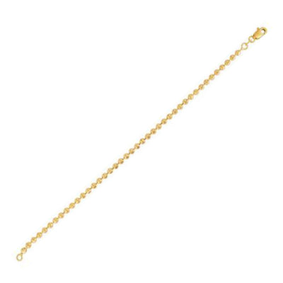 Moon Cut Bead Chain Bracelet in 14k Yellow Gold (3.0 mm)