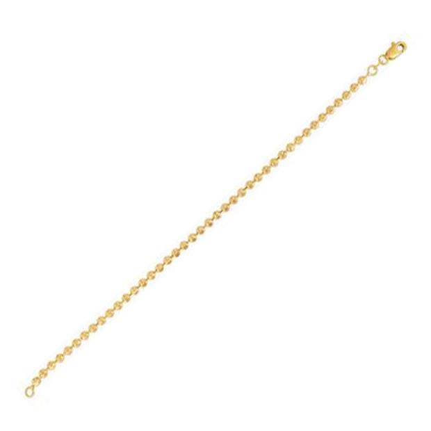 Moon Cut Bead Chain Bracelet in 14k Yellow Gold (3.0 mm)