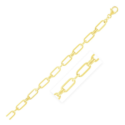 14k Yellow Gold High Polish Paperclip Rondel Link Chain