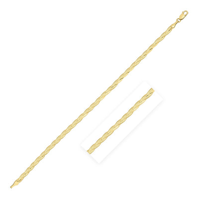 14k Yellow Gold Braided Herringbone Bracelet