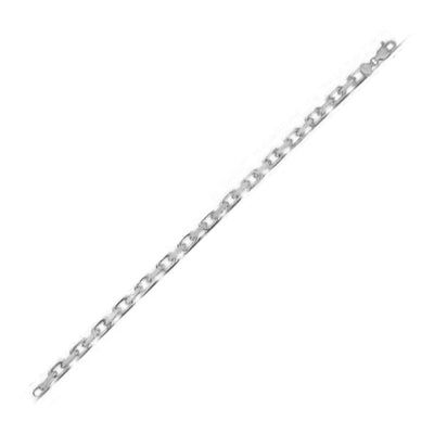 14k White Gold French Cable Link Chain 4.8 mm