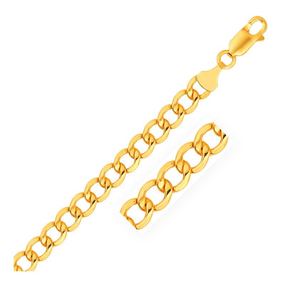 6.2mm 10k Yellow Gold Lite Curb Bracelet
