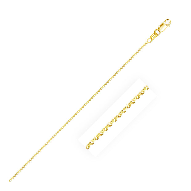 10k Yellow Gold Oval Cable Link Chain 0.97mm