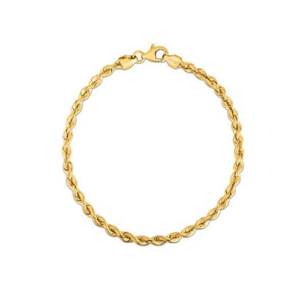 Silk Rope Chain Bracelet in 14k Yellow Gold (3.0 mm)