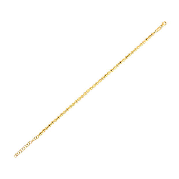 14k Yellow Gold Spaced Bead Bracelet (3mm)