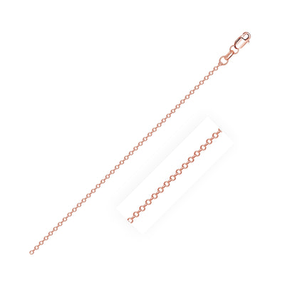 Diamond Cut Cable Link Chain in 10k Rose Gold (0.8 mm)