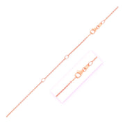 Double Extendable Diamond Cut Cable Chain in 14k Rose Gold (1.4mm)