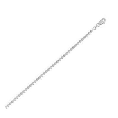 Moon Cut Bead Chain in 14k White Gold (2.5 mm)