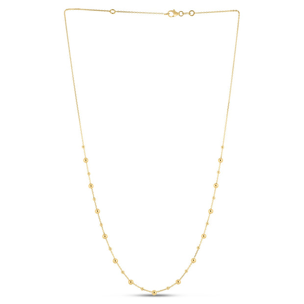 14k Yellow Gold Bead Necklace
