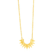 14k Yellow Gold Polished Sunburst Necklace