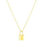 14k Yellow Gold Padlock Necklace