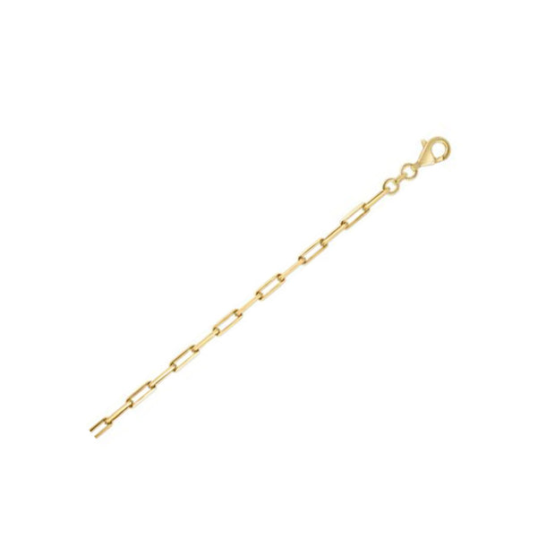 Sterling Silver Gold Plated Paperclip Chain (3.0 mm)