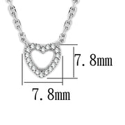 3W413 - Rhodium Brass Necklace with AAA Grade CZ  in Clear