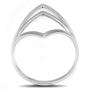 3W1382 - Rhodium 925 Sterling Silver Ring with No Stone