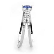 DA383 - High polished (no plating) Stainless Steel Ring with Synthetic  in Montana