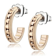3W1142 - IP Rose Gold(Ion Plating) Brass Earrings with Top Grade Crystal  in Metallic Light Gold