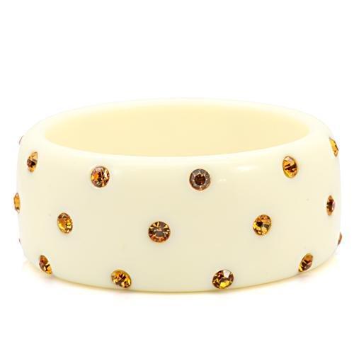 LO1908 -  Resin Bangle with Top Grade Crystal  in Topaz