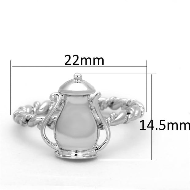 3W607 - Rhodium Brass Ring with No Stone