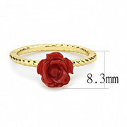 3W1498 - Gold Brass Ring with Synthetic Synthetic Stone in Siam