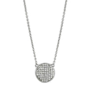 3W437 - Rhodium Brass Necklace with AAA Grade CZ  in Clear