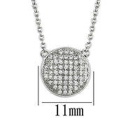 3W437 - Rhodium Brass Necklace with AAA Grade CZ  in Clear