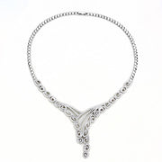3W1419 - Rhodium Brass Jewelry Sets with AAA Grade CZ  in Clear