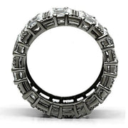 3W171 - Ruthenium Brass Ring with AAA Grade CZ  in Clear