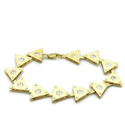LO2012 - Matte Gold & Gold Brass Bracelet with AAA Grade CZ  in Clear