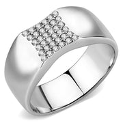 DA345 - No Plating Stainless Steel Ring with AAA Grade CZ  in Clear