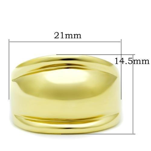 GL010 - IP Gold(Ion Plating) Brass Ring with No Stone