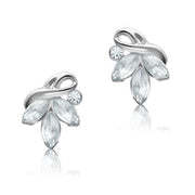 LO1966 - Rhodium White Metal Earrings with Top Grade Crystal  in Clear