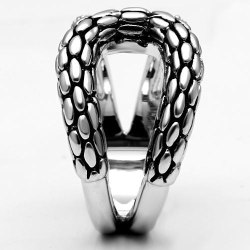 3W202 - Rhodium Brass Ring with AAA Grade CZ  in Clear