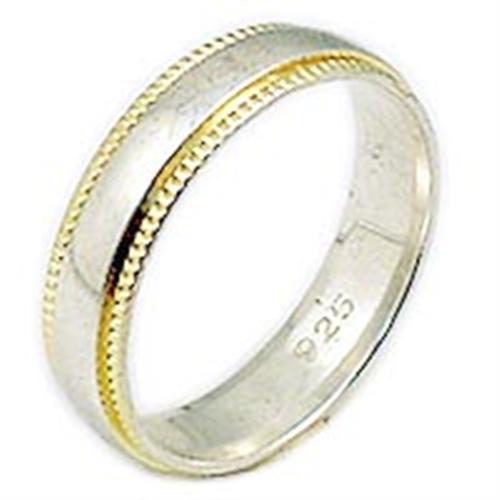 02520 Gold+Rhodium 925 Sterling Silver Ring with No Stone in No Stone