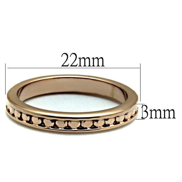 3W1139 - IP Rose Gold(Ion Plating) Brass Ring with AAA Grade CZ  in Metallic Light Gold