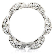 1W032 - Rhodium Brass Ring with Top Grade Crystal  in Clear