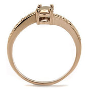 3W1201 - IP Rose Gold(Ion Plating) Brass Ring with AAA Grade CZ  in Metallic Light Gold