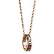 3W1145 - IP Rose Gold(Ion Plating) Brass Chain Pendant with Top Grade Crystal  in Metallic Light Gold