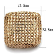 3W934 - IP Rose Gold(Ion Plating) Brass Ring with AAA Grade CZ  in Metallic Light Gold