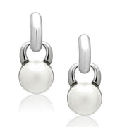 LO1998 - Rhodium White Metal Earrings with Top Grade Crystal  in White