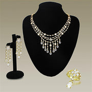 LO3077 - Gold Brass Jewelry Sets with AAA Grade CZ  in Clear