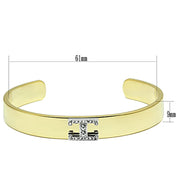 LO2578 - Gold+Rhodium White Metal Bangle with Top Grade Crystal  in Clear