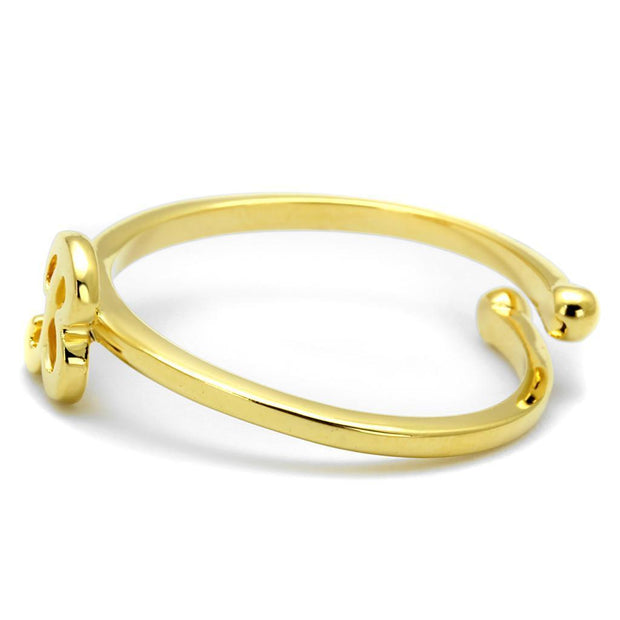 LO4026 - Flash Gold Brass Ring with No Stone