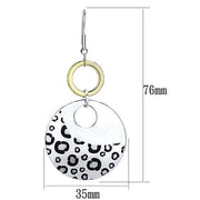 LO2699 - Reverse Two-Tone Iron Earrings with Epoxy  in Jet