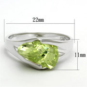 LOS646 - Silver 925 Sterling Silver Ring with AAA Grade CZ  in Apple Green color