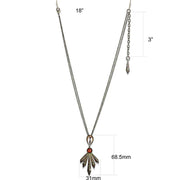 LO4216 - Antique Copper Brass Necklace with Synthetic Synthetic Glass in Champagne