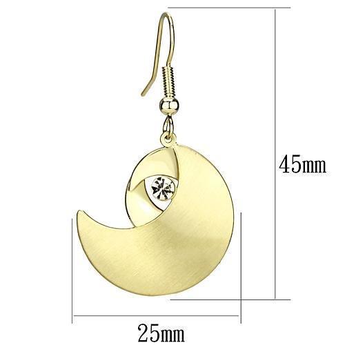 LO2739 - Matte Gold & Gold Iron Earrings with Top Grade Crystal  in Clear