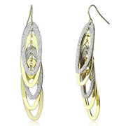 LO2753 - Gold+Rhodium Iron Earrings with No Stone