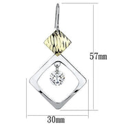 LO2670 - Gold+Rhodium Iron Earrings with AAA Grade CZ  in Clear