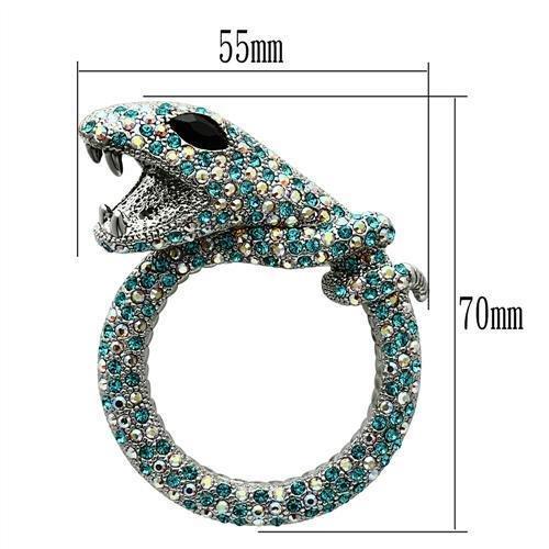 LO2401 - Imitation Rhodium White Metal Brooches with Top Grade Crystal  in Multi Color