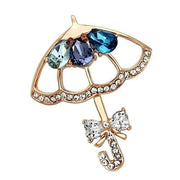 LO2855 - Flash Rose Gold White Metal Brooches with Synthetic Glass Bead in Multi Color